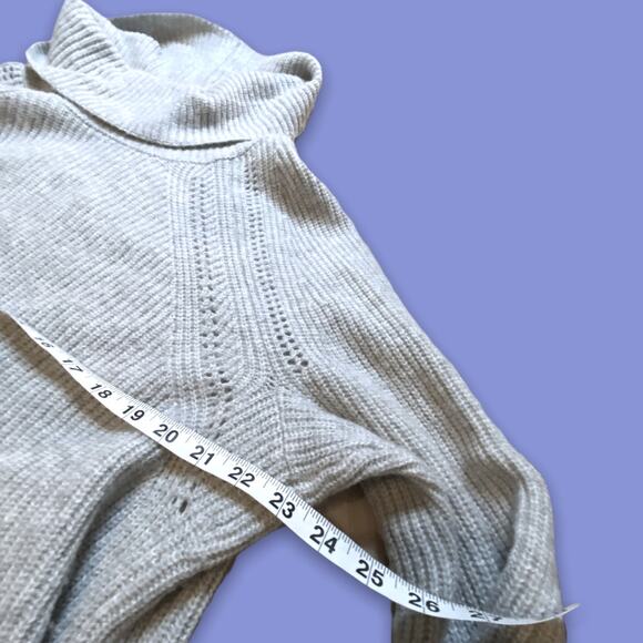 Lane Bryant Heather Grey Wool Blend Oversized Cowl Neck Knit Sweater Size 18/20 - Picture 2 of 4